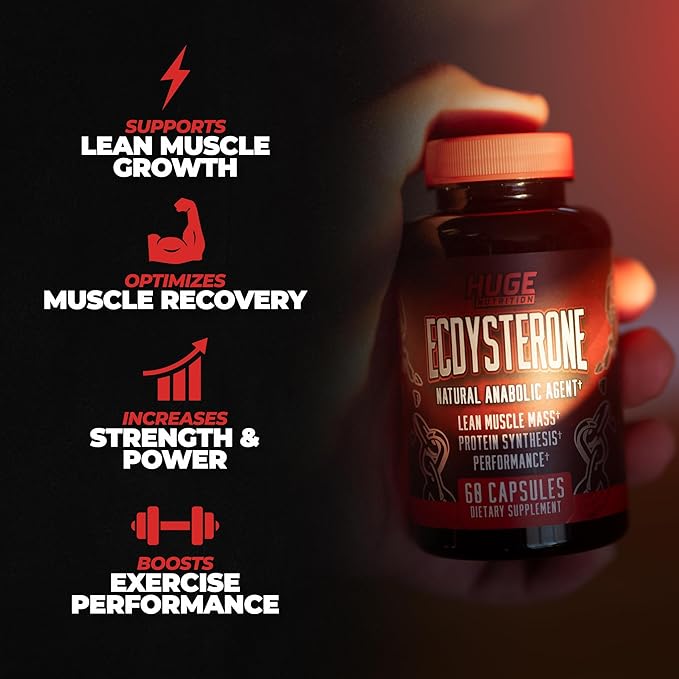Ecdysterone Supplement, Natural Muscle Builder for Men, 1000mg Beta Ecdysterone Per Serving, Optimally Dosed, Superior Absorption, 98% Highest Purity Available