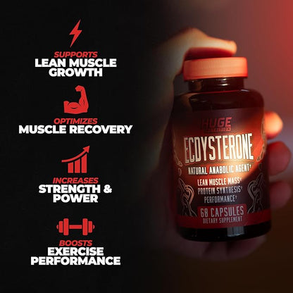 Ecdysterone Supplement, Natural Muscle Builder for Men, 1000mg Beta Ecdysterone Per Serving, Optimally Dosed, Superior Absorption, 98% Highest Purity Available
