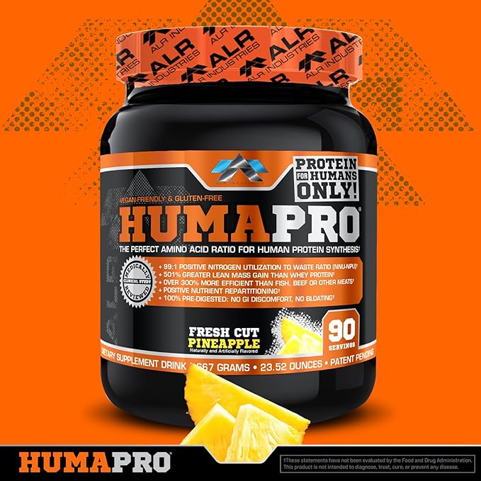 Humapro, Protein Matrix Formulated for Humans, Waste Less. Gain Lean Muscle, Fresh Cut Pineapple, 667 Grams