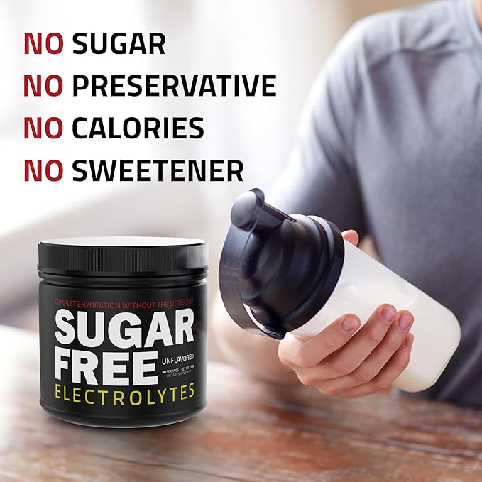 – Rapid Hydration Powder, Zero Calorie, Essential Raw Electrolytes Blend, Keto Friendly with No Sugar, Raw Electrolyte Powder (Unflavored)