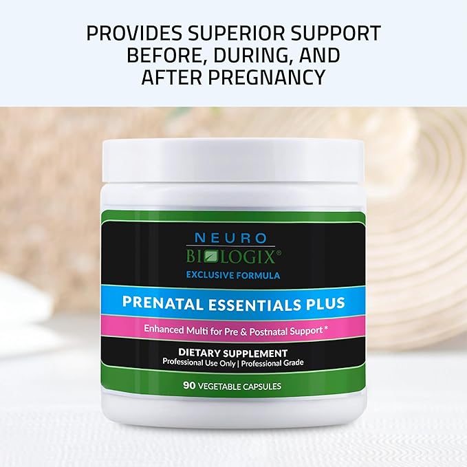 Neuro biologix Prenatal Essentials Plus, Pre and Post-Natal Vitamins for Women, Multivitamin with Iron and Methyl folate, Enhanced Methylation, 90 Capsules
