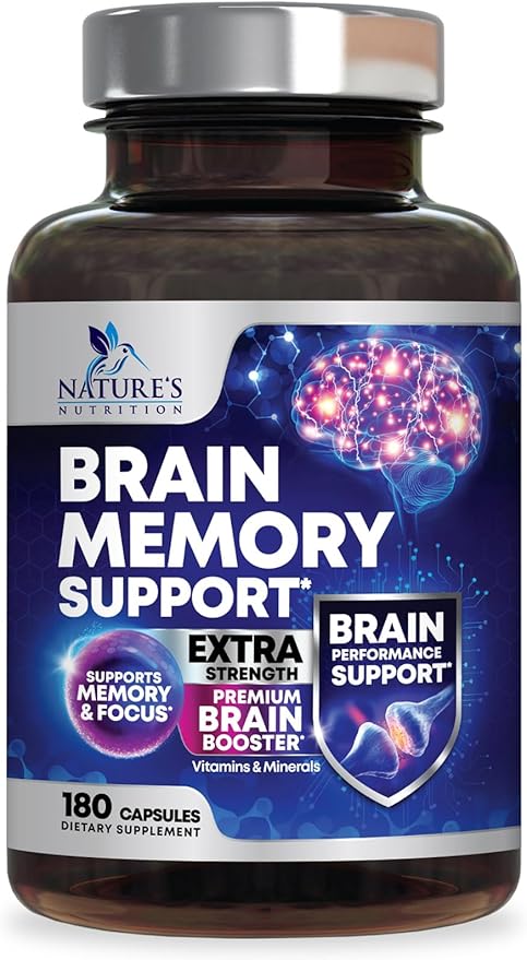 Nootropic Brain Supplements for Memory and Focus - 40 Nootropics & Vitamins to Support Clarity & Concentration, Brain Health Memory Pills with Phosphatidylserine Bacopa Huperzine & DMAE - 180 Capsules