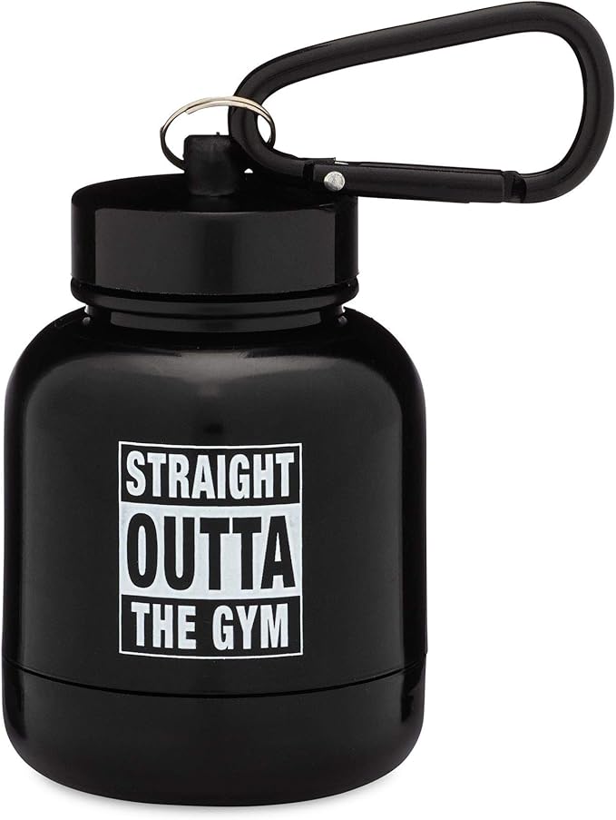 Protein Powder and Supplement Funnel Keychain, Portable to-Go Container for The Gym, Workouts, Fitness, and Travel - TSA Approved, Punny Variety 5-Pack