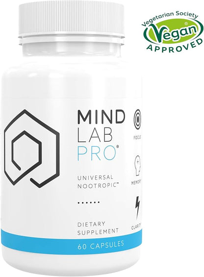 Mind Lab Pro® Universal Nootropic™ Brain Booster Supplement for Focus, Memory, Clarity, Energy - 60 Capsules - Plant-Based, Naturally Sourced Memory Vitamins for Better Brain Health