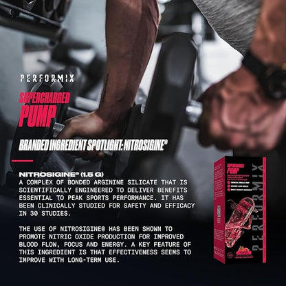 PERFORMIX Supercharged Pump - Nitrosigine® and Betaine Pre-Workout Supplement - Muscle Pump Accelerator - Endurance and Strength Booster (80 Capsules)