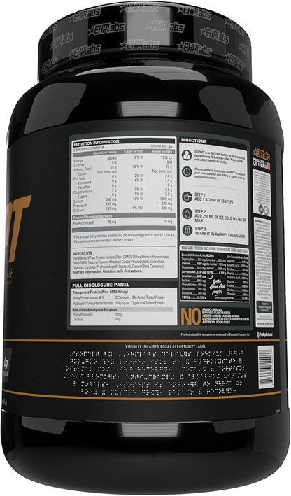 IsoPept Hydrolyzed Whey Protein Powder by EHPlabs - 100% Whey Protein Isolate & Hydrolysate, 27g of Protein, Non-GMO, Gluten Free, Fast Absorbing, Easy Digesting, 27 Serves (Peanut Butter Cups)