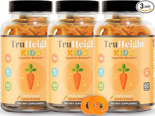TruHeight Kids Appetite Booster Gummies (Ages 2+) All Natural Toddler, Kids & Teens Appetite Stimulant to Eat More - Weight Gain Vitamins - Endorsed by Pediatricians - Vitamin for Underweight Kids