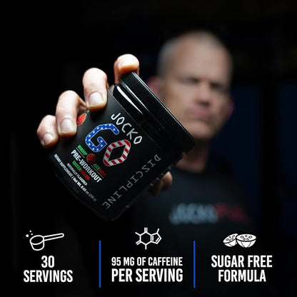 Jocko Fuel Pre Workout Powder with L-Citrulline, Nootropic & Caffeine for Endurance & Stamina - Keto, Sugar Free Blend for Distance Running, Cycling, Jiu Jitsu - 30 Servings (Watermelon)