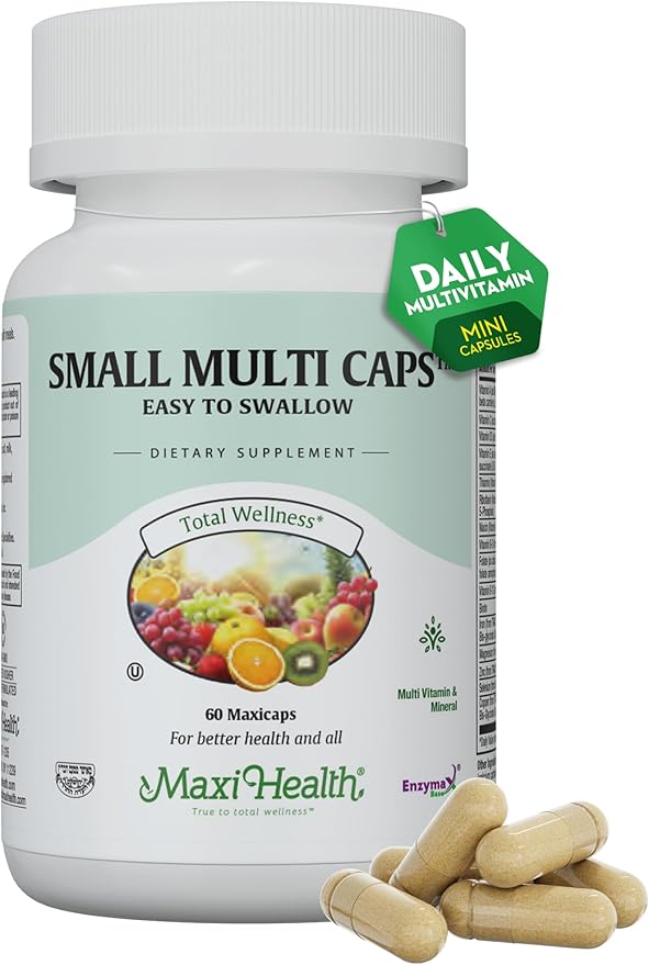 Maxi Health - Multivitamin for Women & Men - Daily Mens & Womens Vitamins with 30 Nutrients Including Iron, Zinc, Probiotics, Immune Support Vitamins & More - Easy to Swallow Maxicaps, 60 Capsules