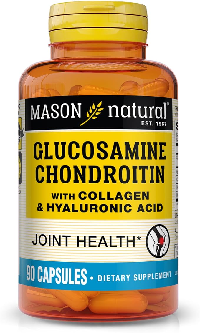MASON NATURAL Glucosamine Chondroitin, Dietary Supplement Supports Joint, Bone & Cartilage Health, Promotes Flexibility and Helps Provide Pain Relief for Stiff Joints, White, 90 Count