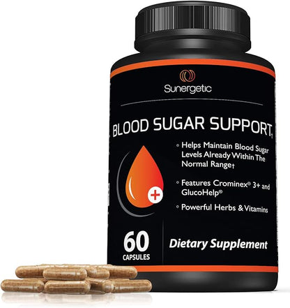Premium Blood Sugar Support Supplement–Supports Healthy Blood Sugar Levels Already Within Normal Range – Includes Bitter Melon Extract, Vanadium, Chromium, Cinnamon, & Alpha Lipoic Acid-60 Capsules