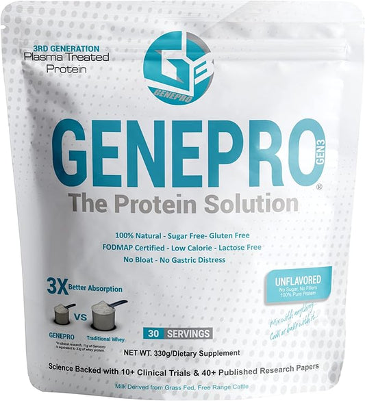 Unflavored Protein Powder - New Formula - Lactose-Free, Gluten-Free, & Non-GMO Whey Isolate Supplement Shake (3rd Generation, 30 Servings)