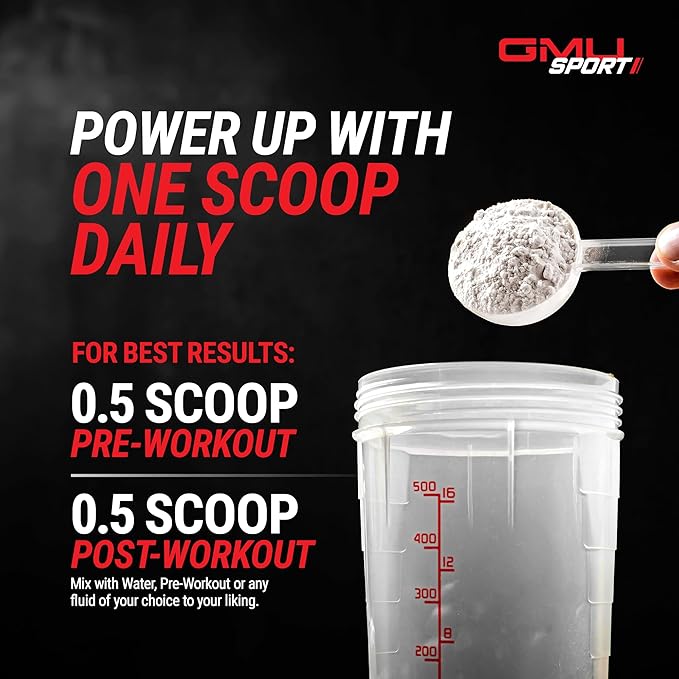 GMU SPORT - Creatine Monohydrate with HMB Powder - 45 Servings, Creatine HMB Supplements, Creatine with HMB for Increased Strength, Muscle Growth & Enhanced Energy, 3G HMB, Strawberry Lemonade