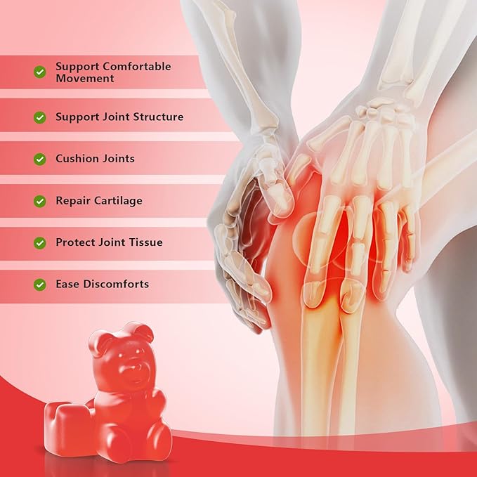 Sugar Free Glucosamine Chondroitin Gummies, Extra Strength 1500mg Glucosamine with Chondroitin MSM & Elderberry & Turmeric, Joint Support Supplement for Men & Women Joint Health