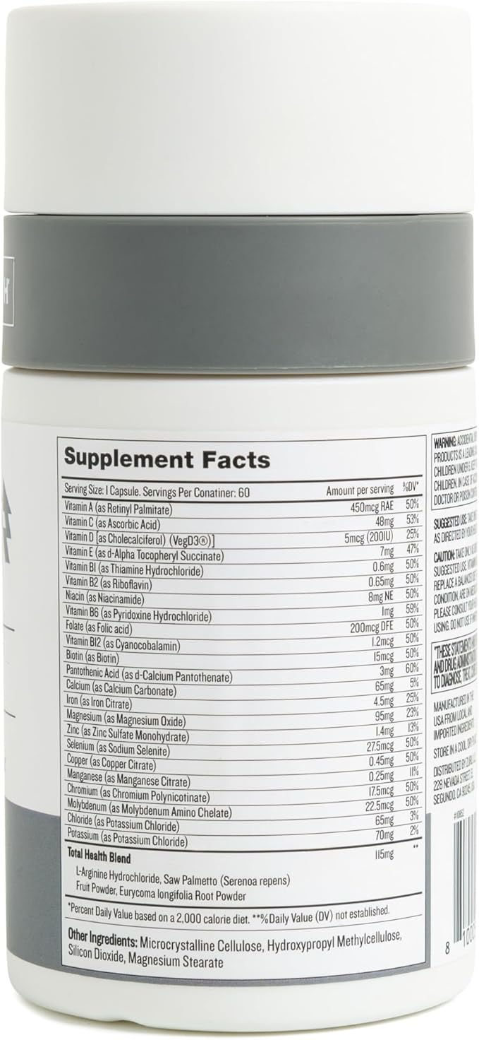 Health by Habit Mens Multi Supplement (60 Capsules) - 23 Essential Vitamins and Minerals, Supports General Health & Wellness, Non-GMO, Sugar Free (1 Pack)