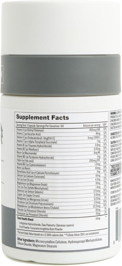 Health by Habit Mens Multi Supplement (60 Capsules) - 23 Essential Vitamins and Minerals, Supports General Health & Wellness, Non-GMO, Sugar Free (1 Pack)