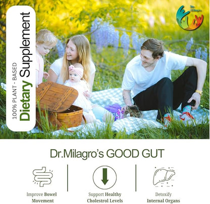 Dr. Milagro’s Good Gut - Repear Leaky Gut, Restore Gut Microbiome, Improve Bowel Movement, Detoxify Internal Organs, Support Healthy Cholesterol Level, Strong Metabolism, Colon Cleanse