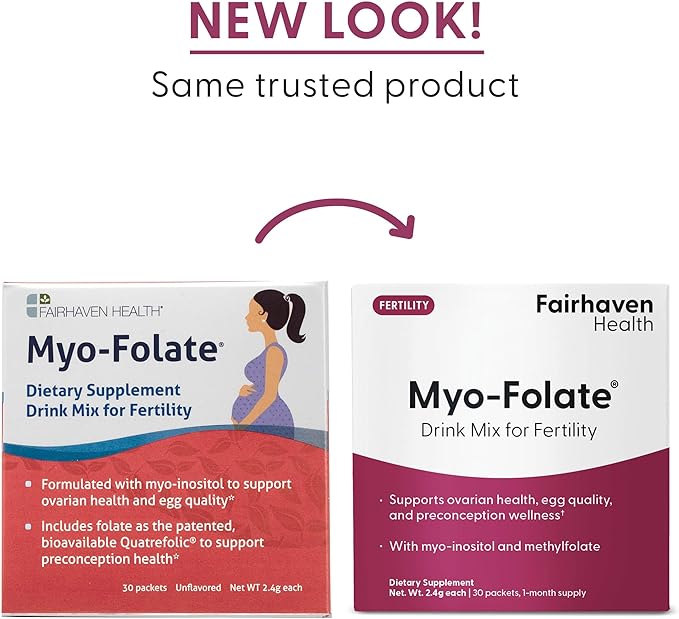 Fairhaven Health Myo-Folate Powder for Women - 1 Per Day, Female Fertility Supplement, Ovarian Health and Egg Quality - 2000 mg Myo-Inositol and 333 mcg Methylfolate – 30 Individual Packets