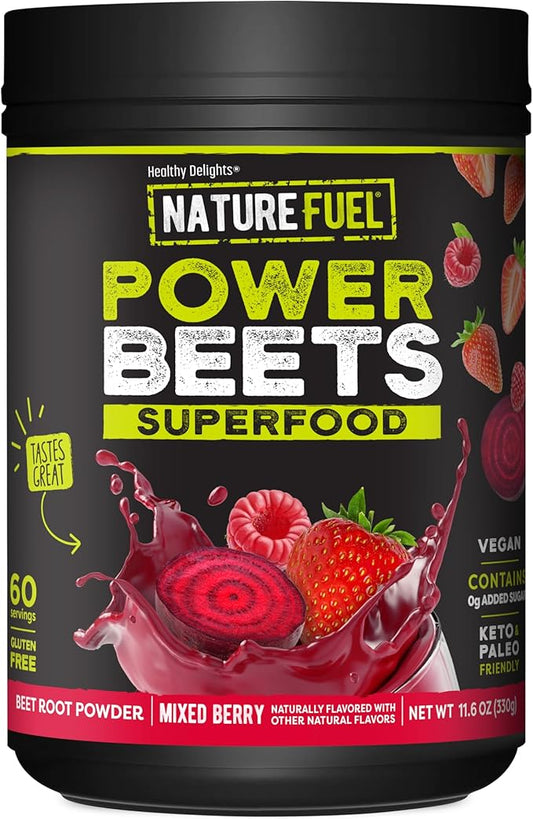 Nature Fuel Power Beets Powder, Delicious Mixed Berry, Concentrated Superfood Supplement, Supports Circulation, Natural Energy & Stamina, Non-GMO, 60 Servings (Packaging May Vary)