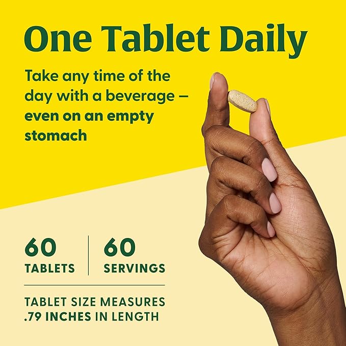 MegaFood Women's 40+ One Daily Multivitamin for Women with Vitamin B12, Vitamin B6, Vitamin C, Vitamin D, Zinc & Iron – Plus Real Food - Immune Support - Bone Health - Non-GMO - Vegetarian - 60 Tabs