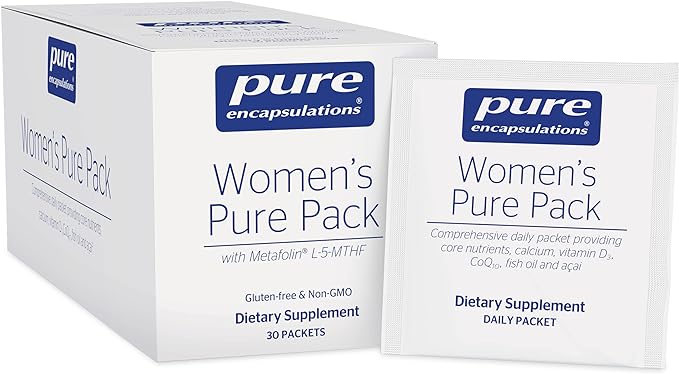 Pure Encapsulations Women's Pure Pack - for Women Over 40 - Bone, Heart, Eye & Breast Health* - with Calcium, DHA, EPA & CoQ10 - Once-Daily - 30 Packets