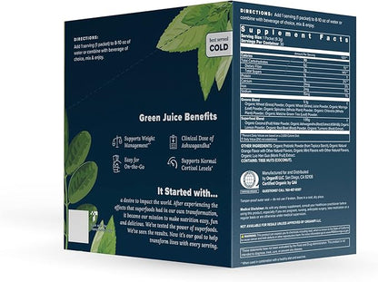 Organifi: GO Packs - Green Juice - Organic Superfood Supplement Powder - 30 Travel Packs - Organic Vegan Greens - Hydrates and Revitalizes