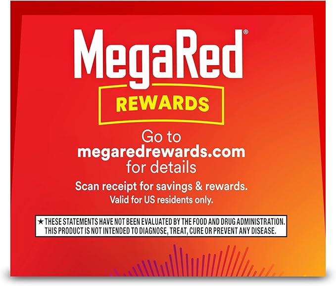 Megared Omega-3 Fish Oil + High Absorption Krill Oil 500mg Softgels, MegaRed Advanced 4in1 (80 count in a bottle) Concentrated Omega-3 Fish & Krill Oil Supplement