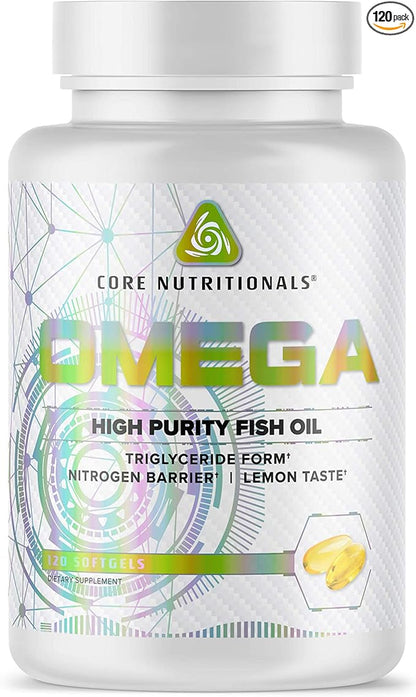 Core Nutritionals Platinum Omega High Purity Fish Oil containing 720mg of EPA, 480mg of DHA, Health Support, 120 Count