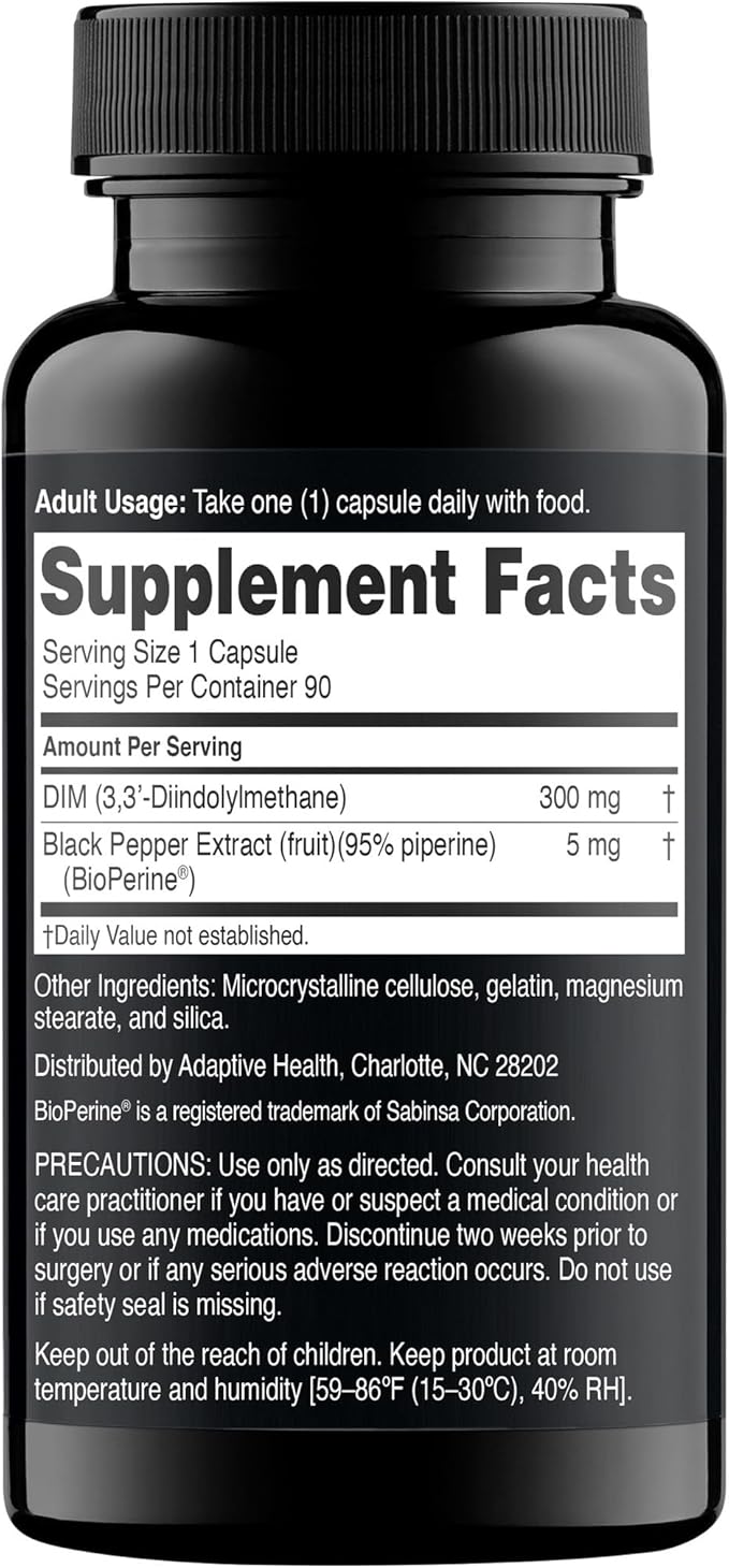 Nugenix Essentials DIM Supplement 305 mg Diindolylmethane & BioPerine for Hormone Balance, 90 Capsules