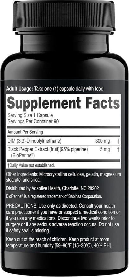 Nugenix Essentials DIM Supplement 305 mg Diindolylmethane & BioPerine for Hormone Balance, 90 Capsules