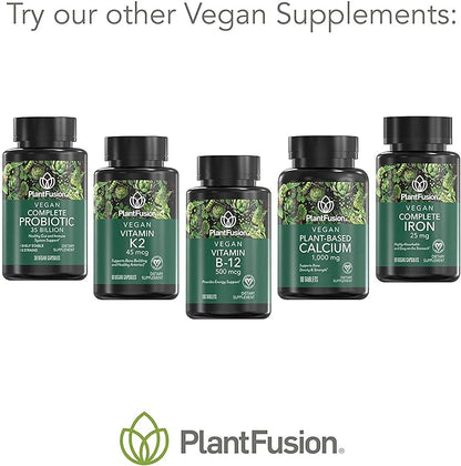 PlantFusion Vegan Iron Supplements from, Premium Plant Based Iron Supplements for Women and Men (25mg), Plus Folate & B12, 90 Veggie Capsules