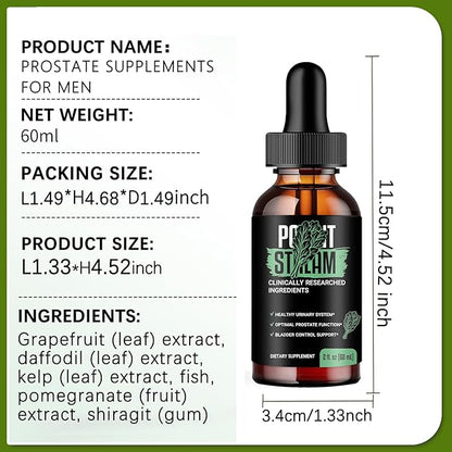 Potent Stream Drops, PotentStream Prostate Health Supplements, Prostate Stream Drops Prostate Supplements for Men, Official Formula (6 Fl Oz (Pack of 3))