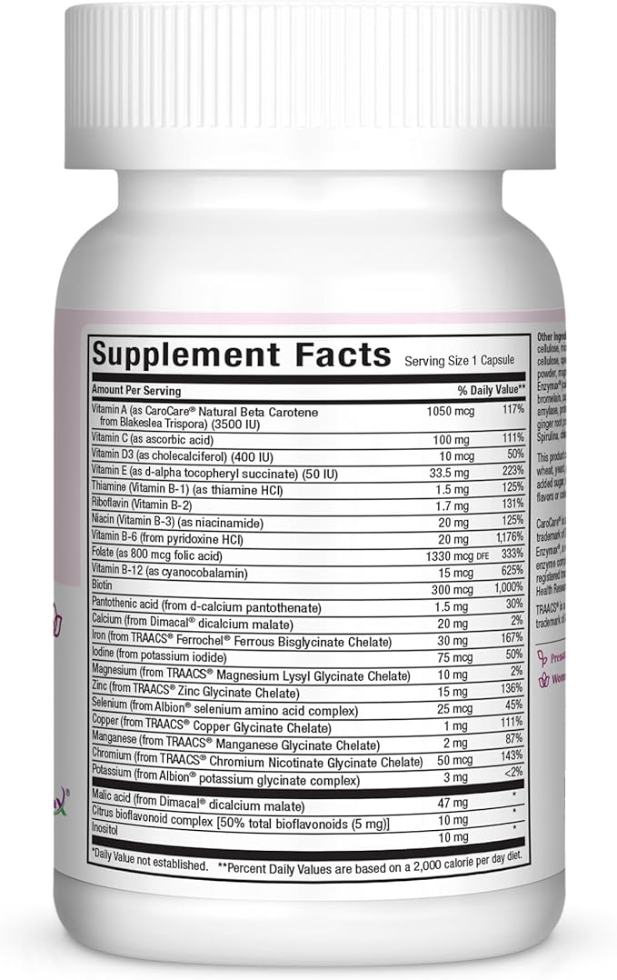 Maxi Health Prenatal Caps Multivitamins with Biotin and Iron One a Day, 60 Count