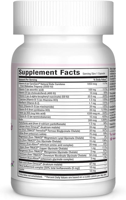 Maxi Health Prenatal Caps Multivitamins with Biotin and Iron One a Day, 60 Count