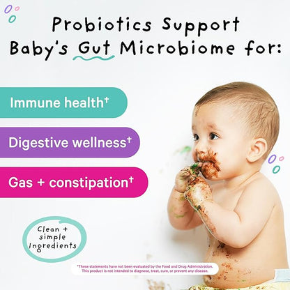 Pink Stork Baby Probiotic Drops, Newborn, Infant & Toddler Probiotics to Help Aid Digestion and Constipation Support, Newborn Essentials - 1 fl oz, 2 Month Supply