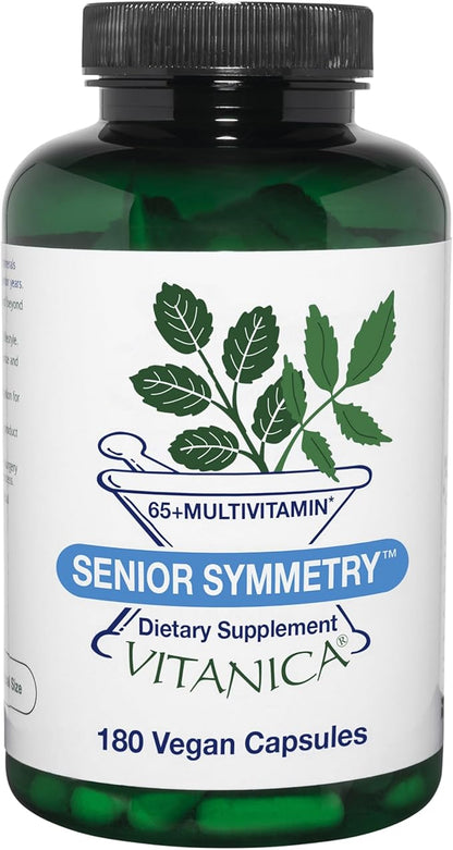 Vitanica, Senior Symmetry, 65 Years and Up Multivitamins and Minerals, Vegan, 180 Capsules