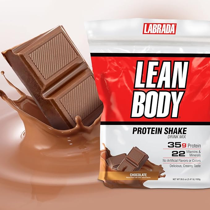Labrada Nutrition Lean Body Hi-Protein Meal Replacement Shake, Chocolate, 2.47 Pound Tub(Pack of 1)