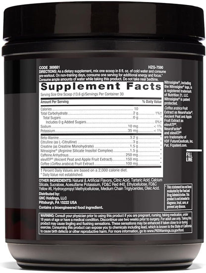 BEYOND RAW LIT | Clinically Dosed Pre-Workout Powder | Contains Caffeine, L-Citrulline, Beta-Alanine, and Nitric Oxide | Strawberry Lemonade | 30 Servings
