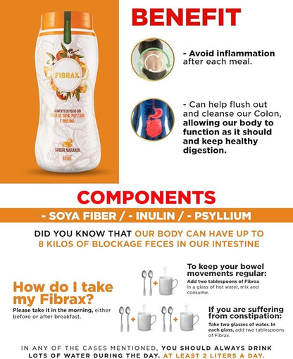 REGENECARE FIBRAX Fiber Powder Helps Flush Out, Allowing Our Body to Function AS IT Should and Maintain Healthy Digestion (400 Gram)
