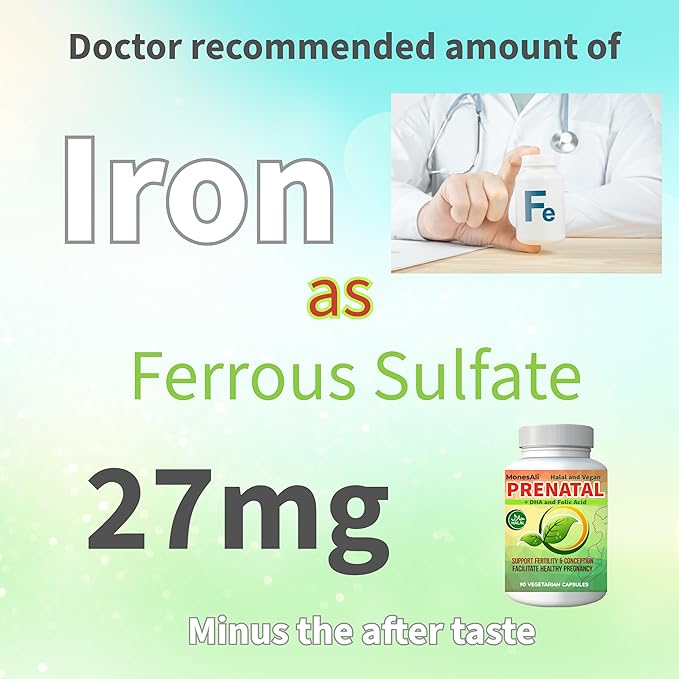 Prenatal Vitamins for Women, Halal Prenatal Vitamins for Women, Prenatal Vitamins with DHA and Folic Acid, Vegan Prenatal, Gelatin Free Prenatal Vitamins, Womens prenatal multivitamin