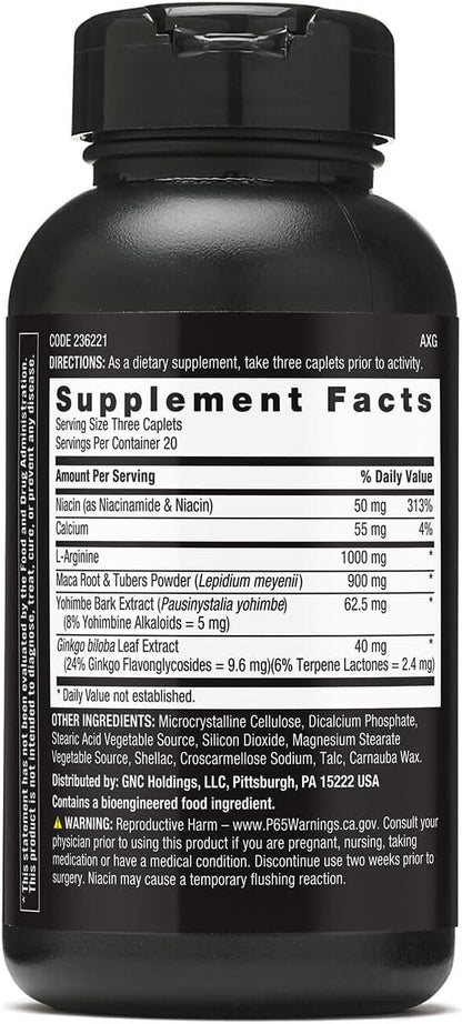 GNC Maca Man, Maca Root Arginine for Enhanced Blood Flow - 60 Vegetarian Capsules
