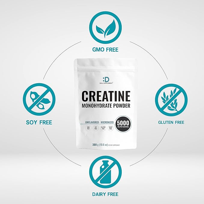 Micronized Creatine Monohydrate Powder 60 Servings - 5000mg(5g) Per Serving | Unflavored Creatine for Men & Women | Improve Performance & PreWorkout Recovery | Vegan, Keto | Non-GMO, No Filler