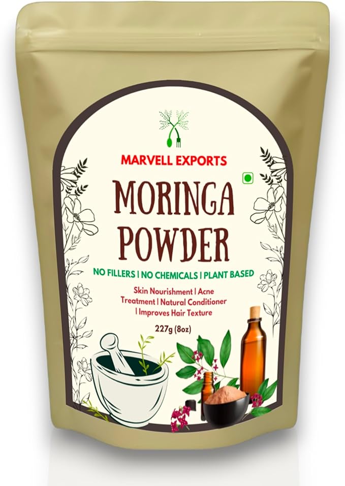Moringa Powder - Immunity Booster, Drumstick Leaf Powder, Natural Multi-Vitamin, Good for Hair & Skin | Nutrient-Rich Superfood | Natural Energy Booster (454g/16 oz)
