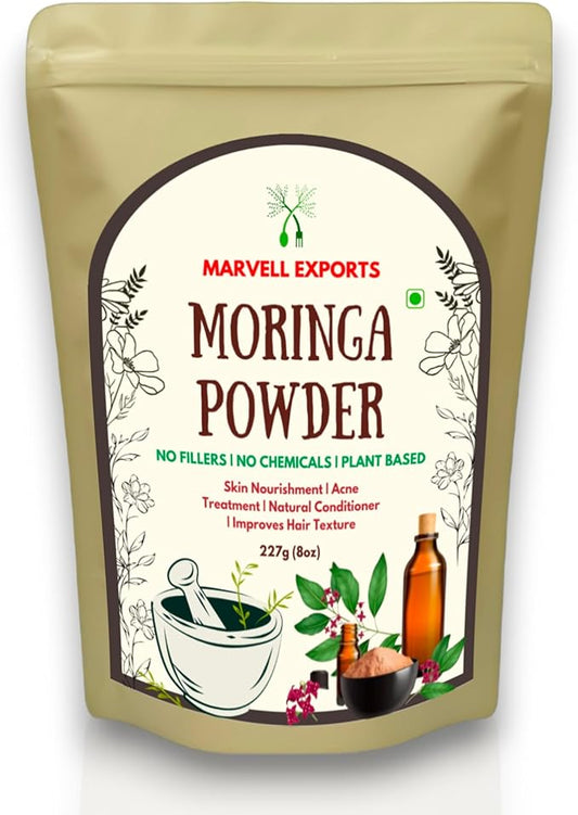 Moringa Powder - Immunity Booster, Drumstick Leaf Powder, Natural Multi-Vitamin, Good for Hair & Skin | Nutrient-Rich Superfood | Natural Energy Booster (454g/16 oz)