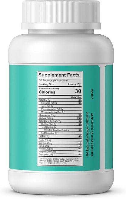 Zeolite-Activated 1 Gram per Capsule Micronized Clinoptilolite 96% Purity. Ultra FINE Includes 3 Bottles.