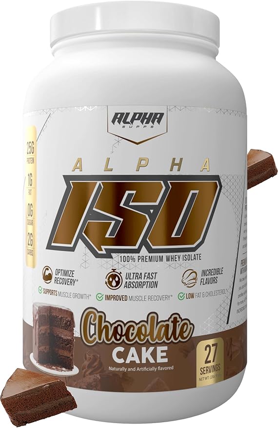 ISO, Low Carb 100% Whey Protein Isolate Powder, 25 Grams Per Serving, Helps Support Muscle Growth, Low Sugar and Gluten Free (Chocolate Cake, 2 lb)