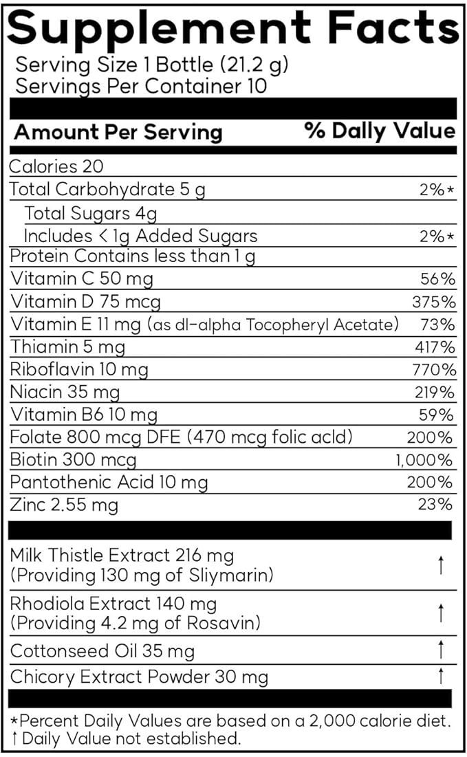 Optima Vital - Milk Thistle (Silymarin 130mg) for Liver Health, Liver Supplement, Stress Relief & Immune Support, with Vitamins B, C, D, E & Rhodiola, 10-Day Supply