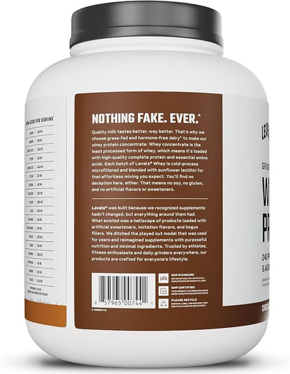 Levels Grass Fed Whey Protein Powder, No Artificials, 24G of Protein, Chocolate Peanut Butter, 5LB