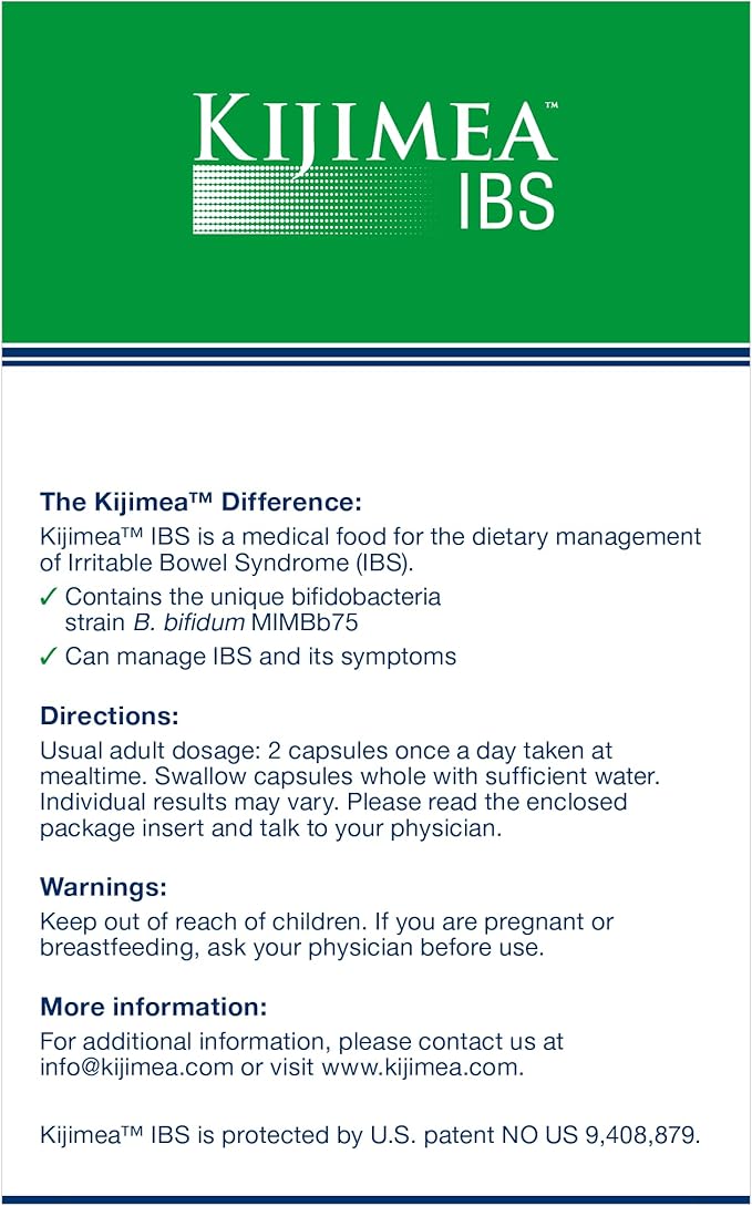 Kijimea™ IBS, Medical Food for The Dietary Management of Irritable Bowel Syndrome 56 Count 2 Pack (112 Capsules)