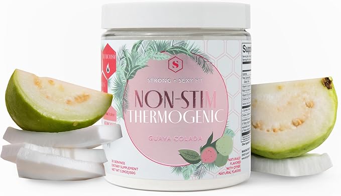 Strong + Sexy Fit, Weight and Diet Support Health Supplement, Caffeine Free Non Stim Drink Powder for Appetite Control and Metabolism Support, Supplements for Women, Guava Colada Flavor, 30 SVG